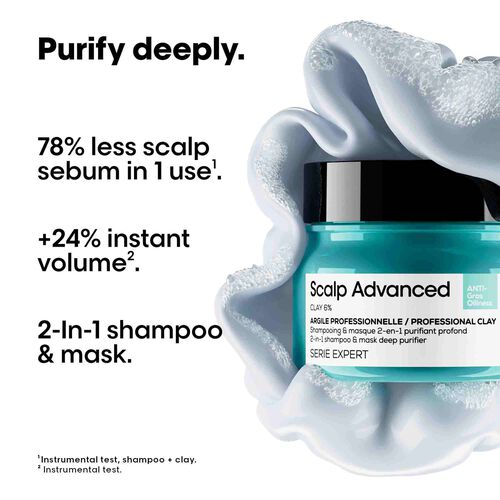 L'Oreal Professionnel Anti-Oiliness 2-in-1 Deep Purifier Clay 250ml - L'Or&eacute;al Professionnel Haircare | L'Or&eacute;al Partner Shop