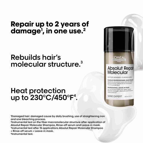 L'Or&eacute;al Professionnel Absolut Repair Molecular Leave-in Cream 100ml - Festive Scheme | L'Or&eacute;al Partner Shop